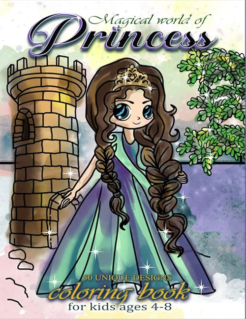 magical world of princess coloring book for kids age 4 8 princess gift