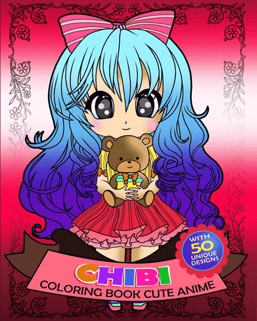 Chibi Girls Coloring Book Cute Anime for kids 4- 8 years