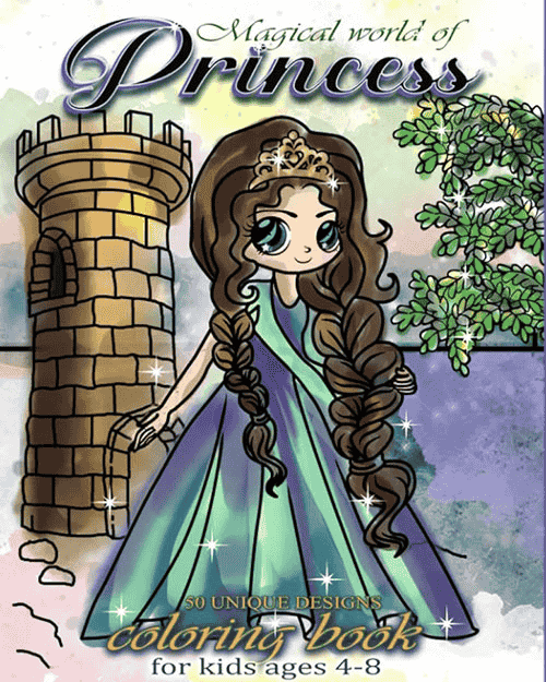 Magical World of Princess Coloring Book for kids 4- 8 years