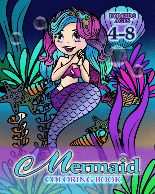 Mermaid Coloring Book for kids 4- 8 years